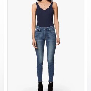 NWT MOTHER The Looker Ankle Fray in Gutter Punk Wash